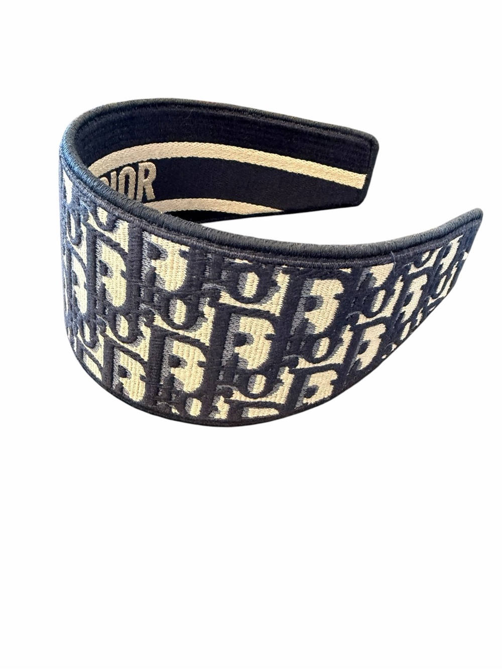 Dior Oblique Headband canvas Navy Blue - Picture 8 of 10